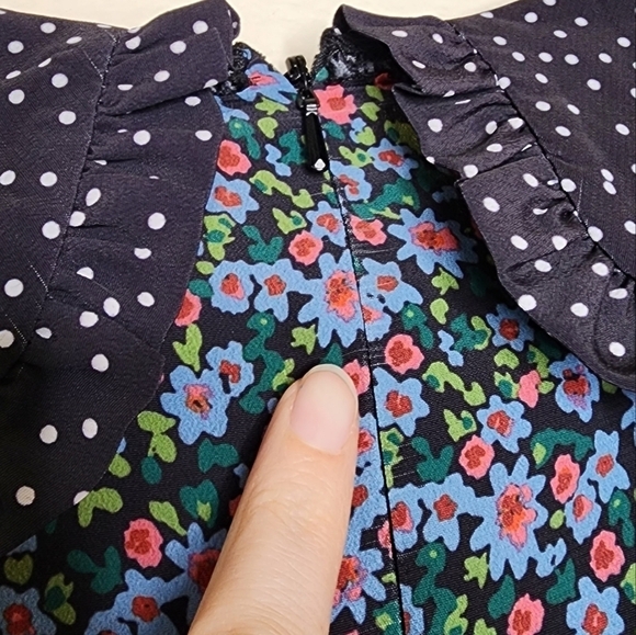 Asos Design Mixed Floral Button Front Skater Mini Dress 10 - Picture 6 of 9